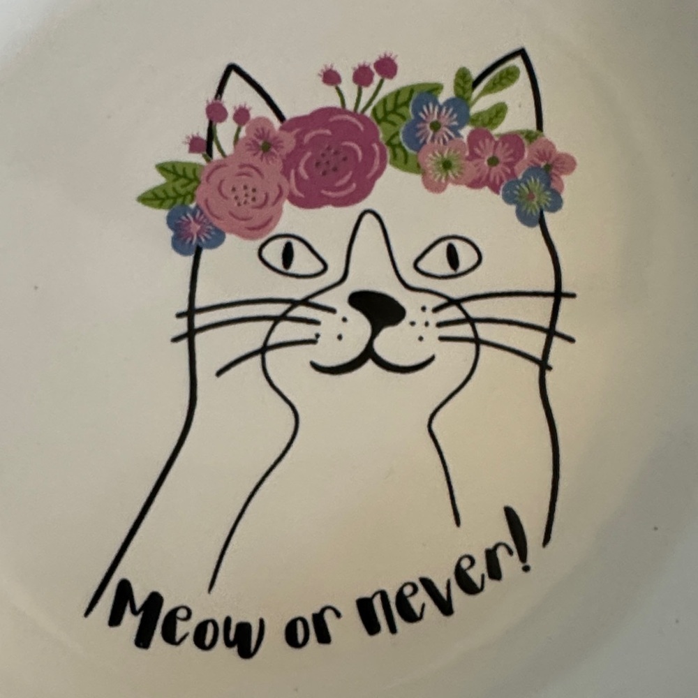 Cat Design Ceramic Plate - Picture 2 of 3